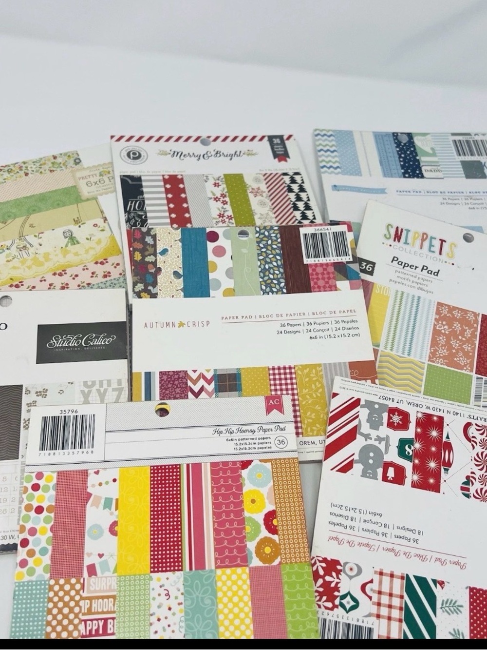 Scrapbooking Paper Pad Lot 6x6 Mixed Brands a Lot of 8 New & Used - Picture 2 of 6